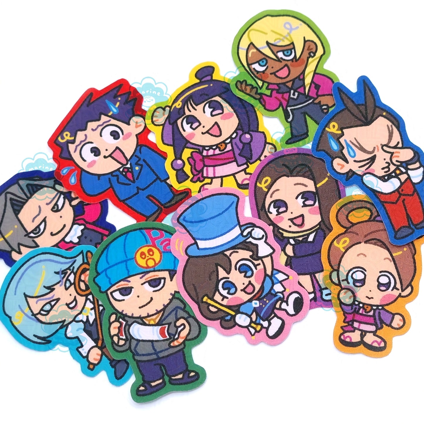 Ace Attorney Glitter Vinyl Stickers