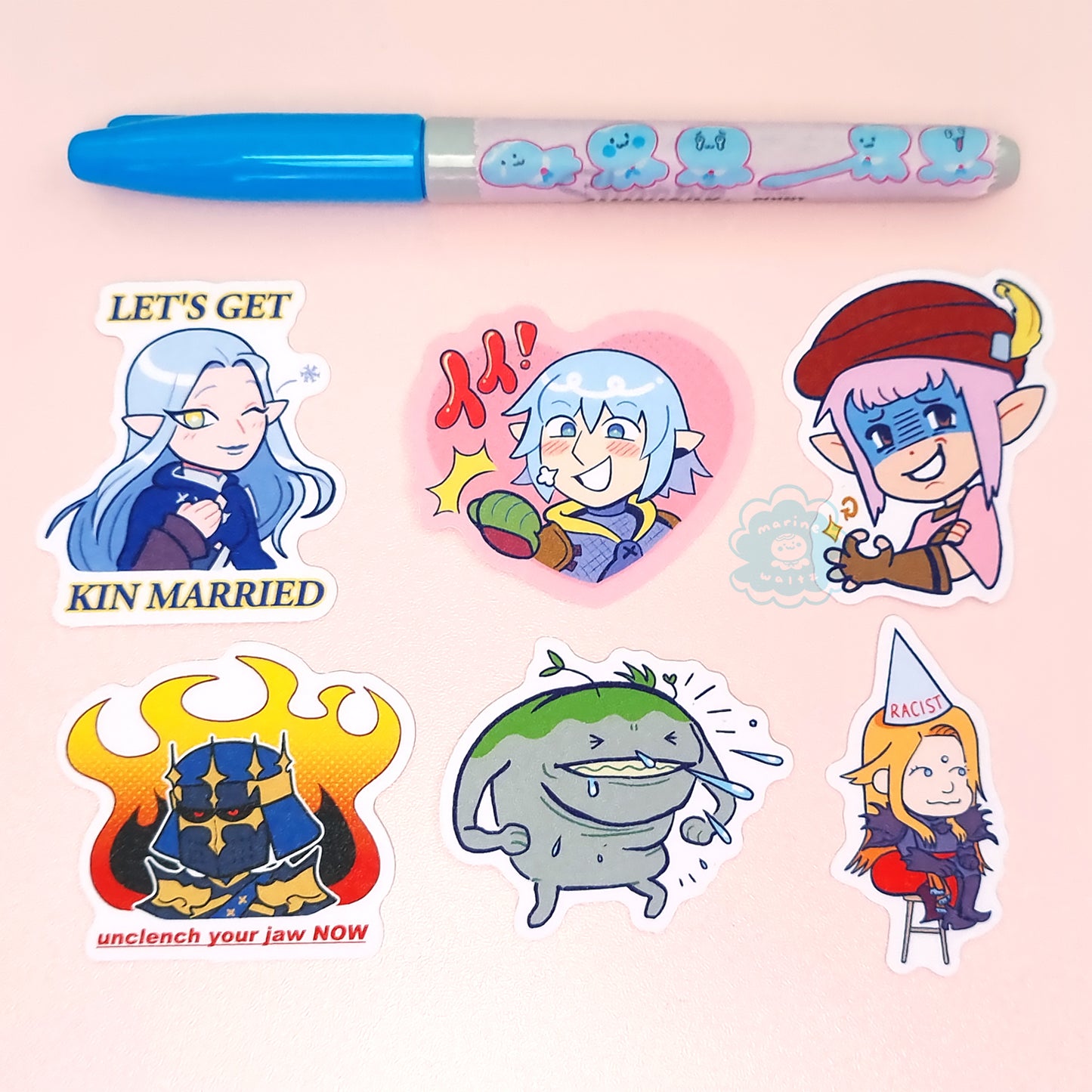 FFXIV Glitter Vinyl Stickers