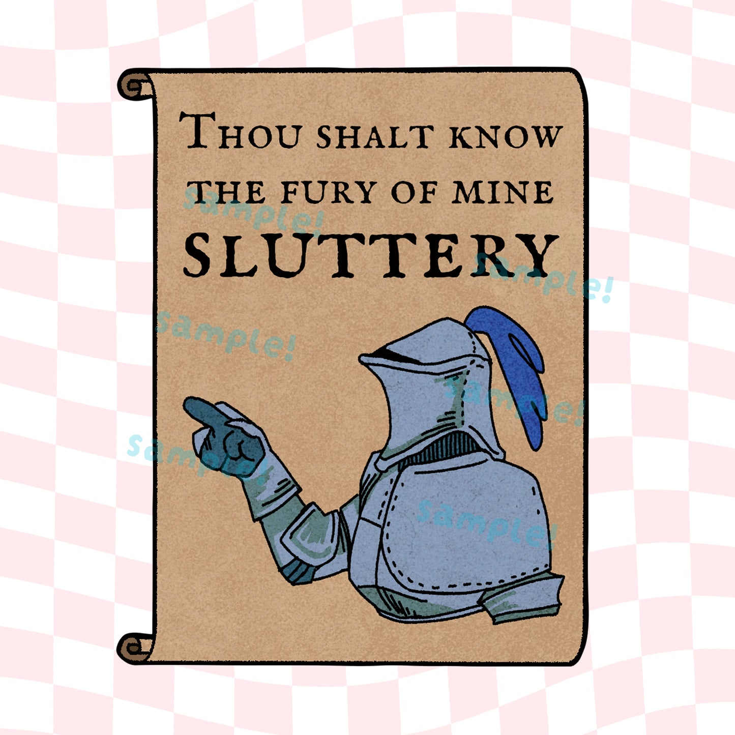 Slut Knight Large Glitter Vinyl Sticker