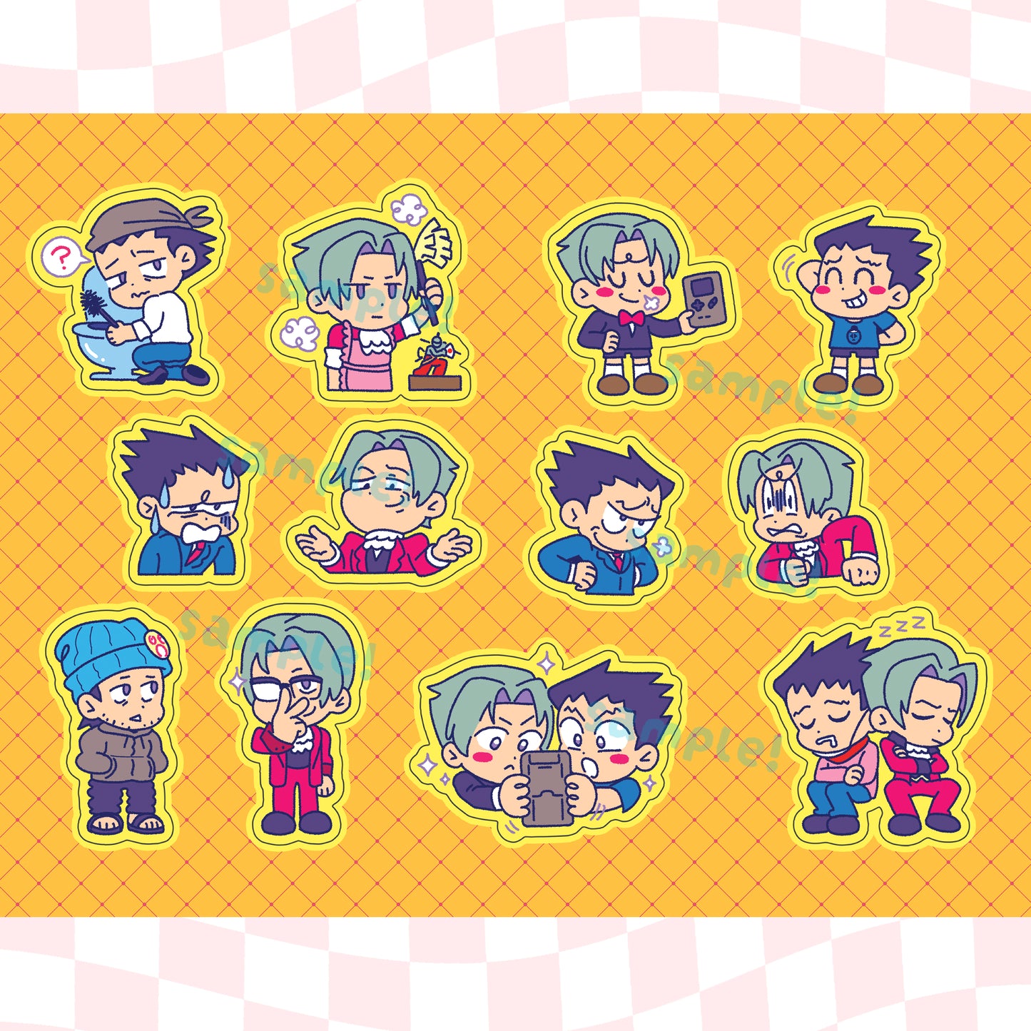 Ace Attorney Narumitsu Sticker Sheet