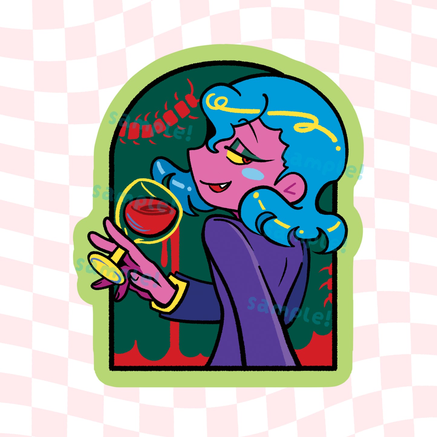 Vampire Glitter Vinyl Sticker