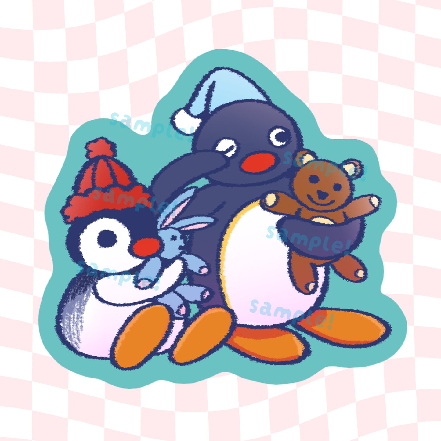 Pingu Glitter Vinyl Sticker