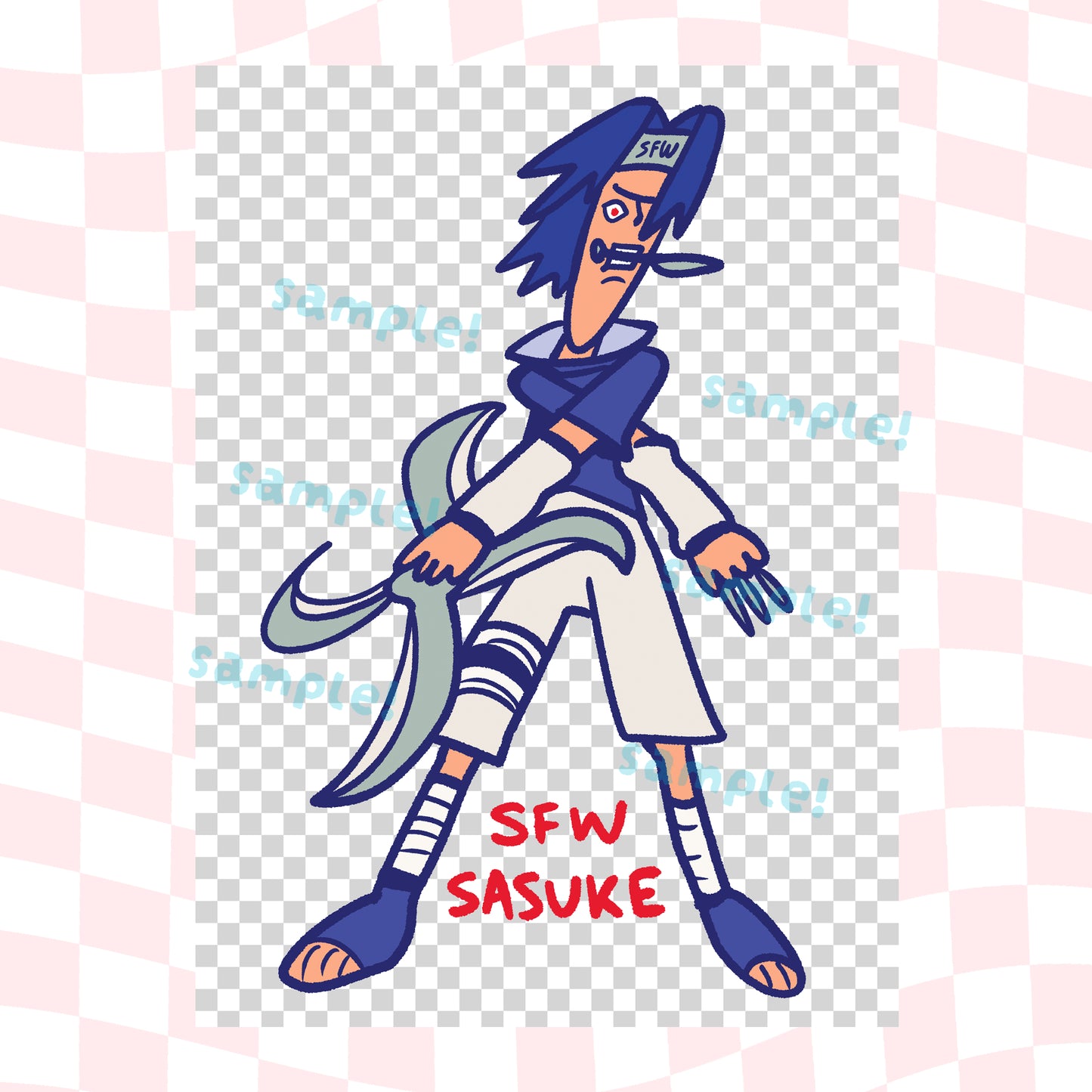 SFW Sasuke Large Vinyl Sticker