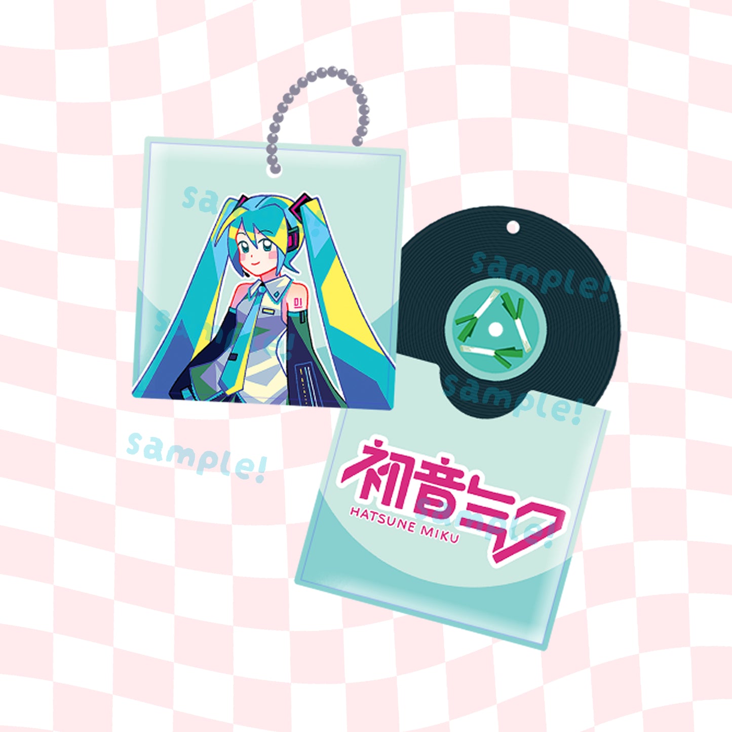 Vocal Synth Mini Vinyl Record Keychains