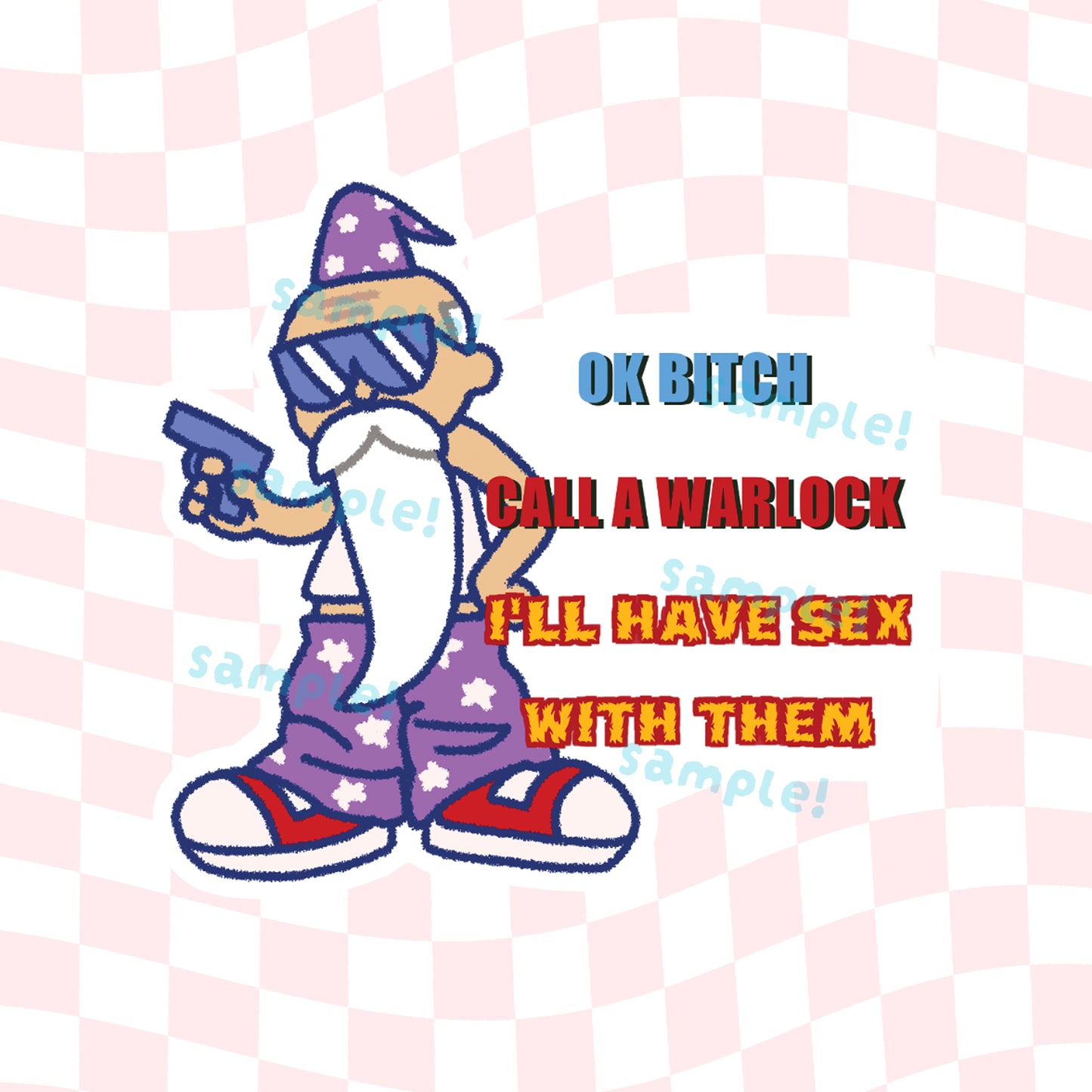 Call a Warlock Wizard Glitter Vinyl Sticker
