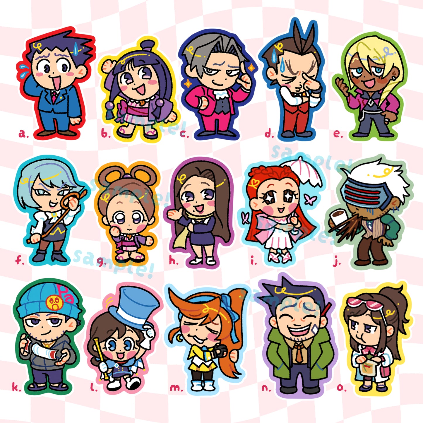 Ace Attorney Glitter Vinyl Stickers
