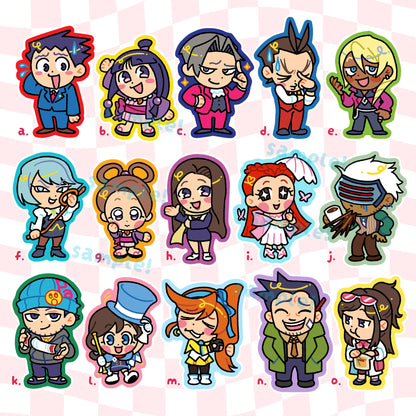 Ace Attorney Glitter Vinyl Stickers