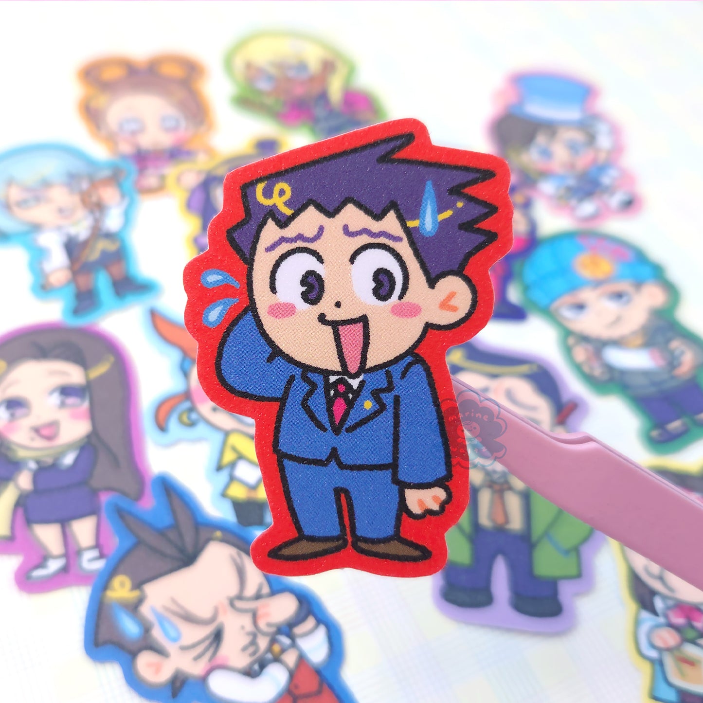 Ace Attorney Glitter Vinyl Stickers