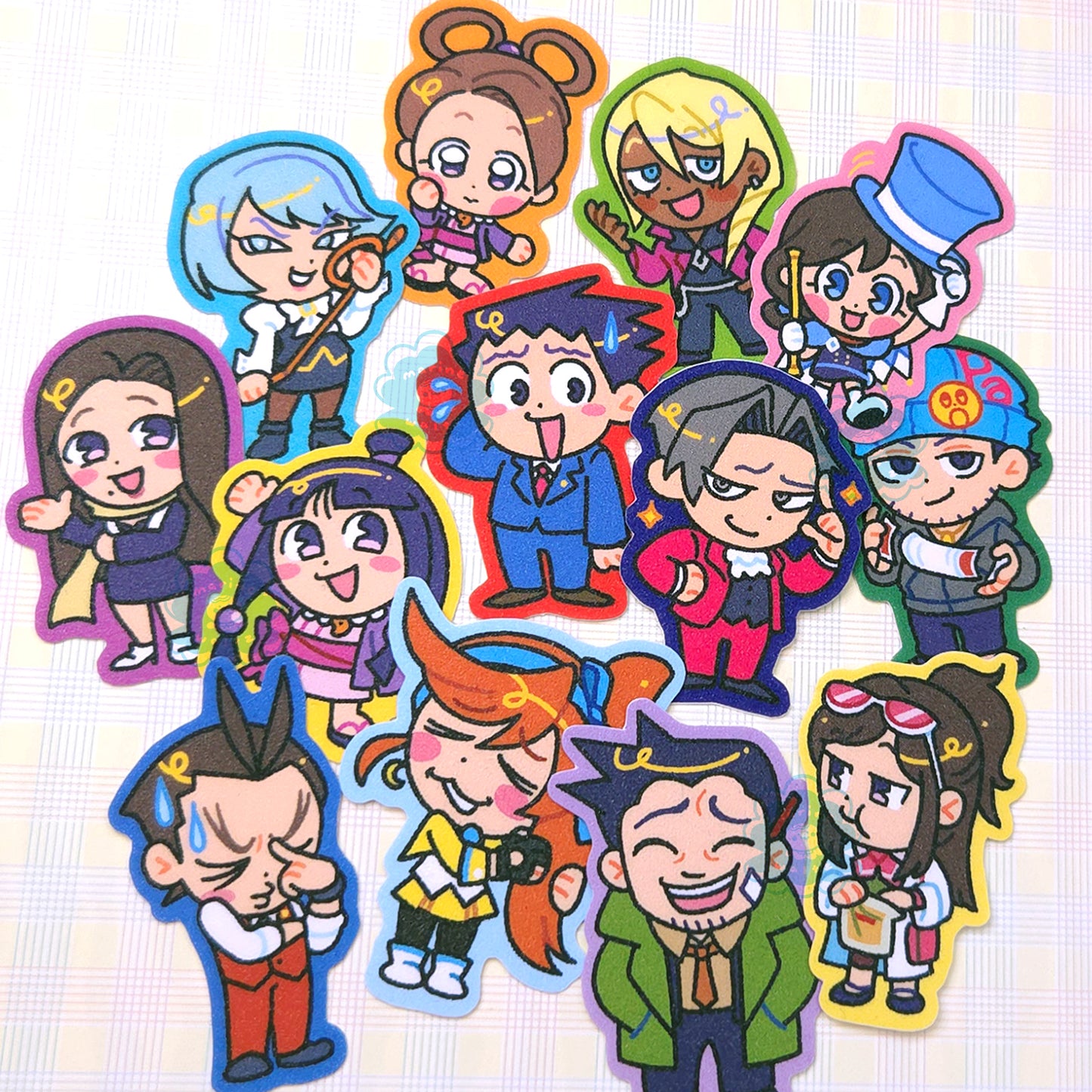 Ace Attorney Glitter Vinyl Stickers