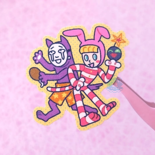 Popee and Kedamono Glitter Vinyl Sticker