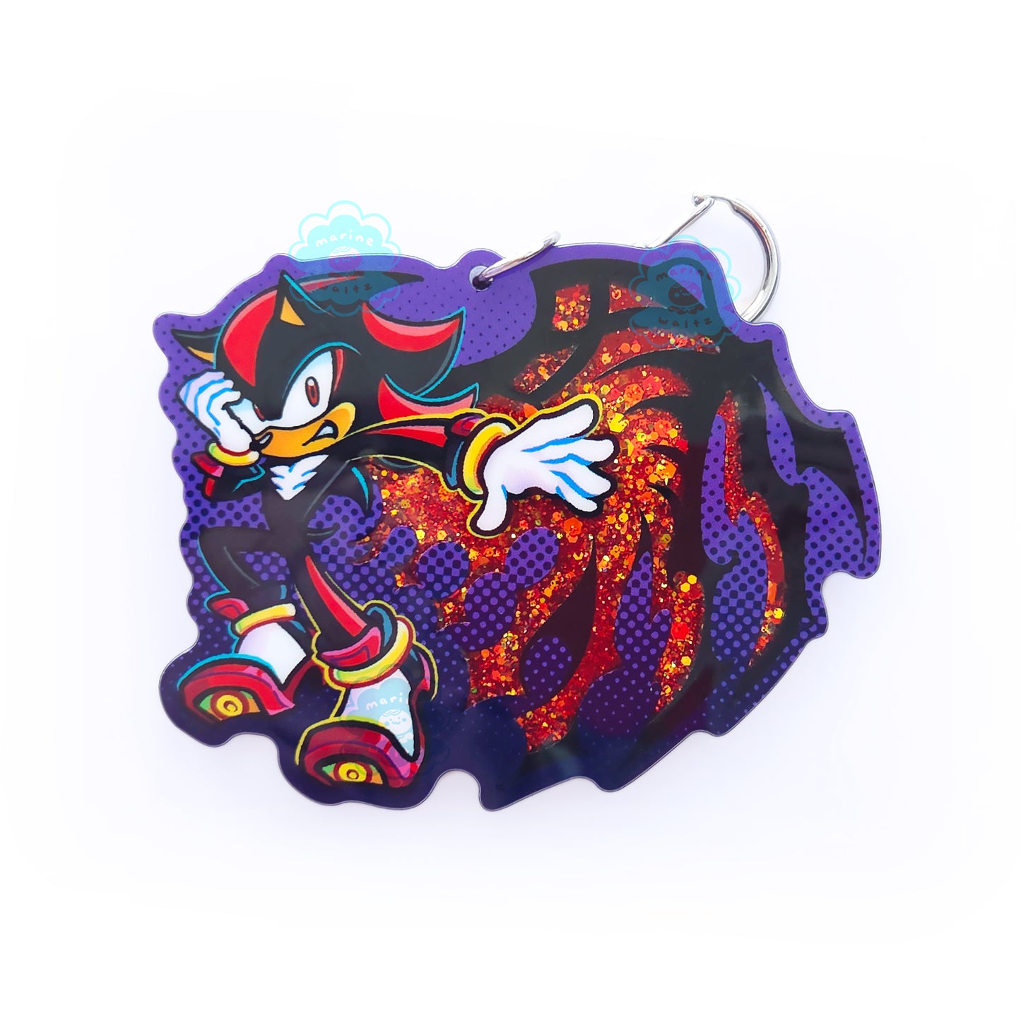 Sonic Doom Shadow Glitter Quicksand Charm