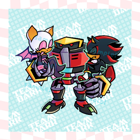 Sonic Heroes Team Dark Square Print